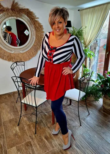 Fashion by Nono Bogi felső, piros-sötétkék 4XL méretben