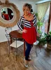Fashion by Nono Bogi felső, piros-sötétkék 4XL méretben