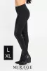 Mirage műbőr-pamut leggings, fekete L méretben