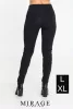 Mirage műbőr-pamut leggings, fekete L méretben