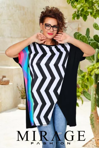 Mirage Delia tunika, fekete-csíkos