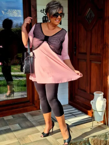 Fashion by Nono Elli masnis tunika, púder-fekete necc 5XL méretben