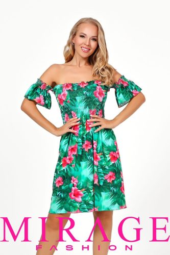 Mirage Levendula gumírozott ruha, elől-hátul mintás