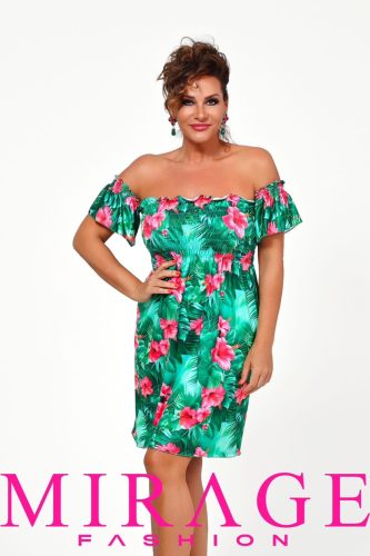 Mirage Levendula gumírozott ruha, elől-hátul mintás