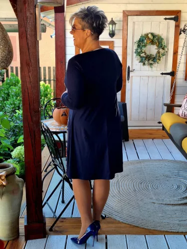 Fashion by Nono Princess ruha, sötétkék-mintás 5XL méretben