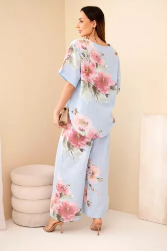 Bloom könnyed szett övvel, világoskék