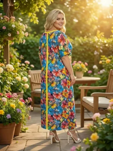 Fashion by Nono Szultána maxiruha, színes mintás 2XL méretben