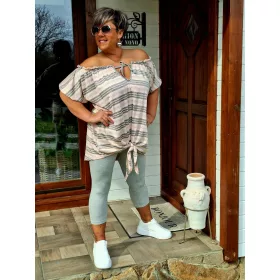   Fashion by Nono Tirol tunika/felső, púder-szürke 3XL méretben