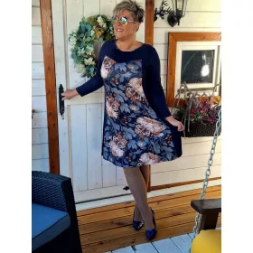   Fashion by Nono Princess ruha, sötétkék-mintás XL méretben