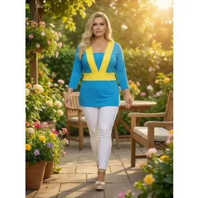   Fashion by Nono Pepi felső, világoskék-sárga színben 5XL méretben