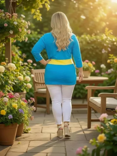 Fashion by Nono Pepi felső, világoskék-sárga színben 5XL méretben