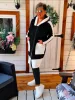 Fashion by Nono Zana kabát/vastag kardigán, fekete-fehér 5XL méretben