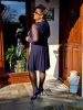 Fashion by Nono Princess ruha, sötétkék mintás 4XL méretben