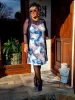 Fashion by Nono Princess ruha, sötétkék mintás 4XL méretben