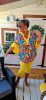 Fashion by Nono Gigi ing, virág mintás-sárga szegéllyel és fodorral 2XL méretben 