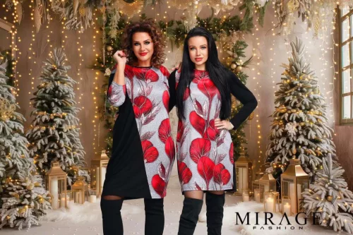 Mirage Fashion Seven alkalmi tunika, bordó virágmintás 