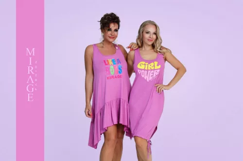 Mirage Szirén pamut trikóruha, mályvás lila