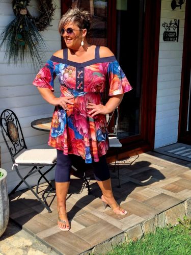 Fashion by Nono Karina tunika/ruha, sötétkék-mintás 2XL méretben