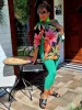 Fashion by Nono 3/4-es leggings, zöld 5XL méretben