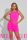 Mirage Penelope kötős shortos overál, uv pink