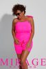 Mirage Penelope kötős shortos overál, uv pink