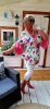 Fashion by Nono Gigi ing, virágmintás pink szegéllyel és fodorral 3XL méretben 