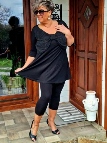 Fashion by Nono 3/4-es leggings, fekete L méretben