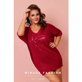 Mirage Rúbia pamut tunika, bordó
