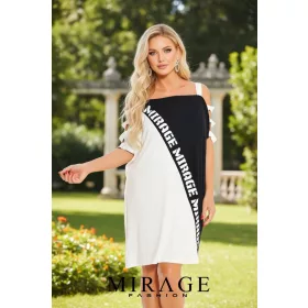 Mirage Eufrátesz pántos tunika, fehér-fekete