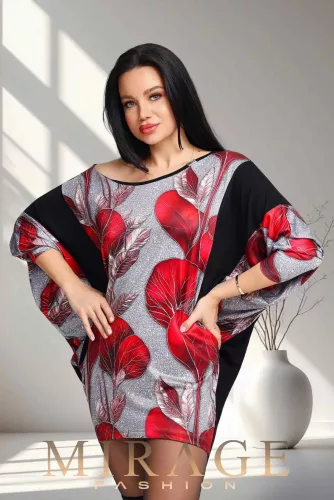 Mirage Fashion Hunter alkalmi tunika, bordó virágos 