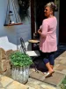 Fashion by Nono Elli felső, púder- horgony mintás XL méretben 