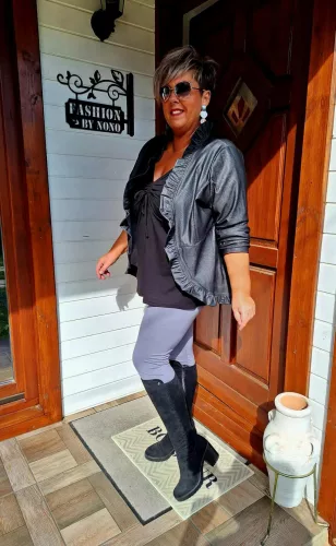 Fashion by Nono hosszú, pamut leggings, szürke L méretben