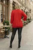 Fashion by Nono Zelda mellnél átlapolt felső, piros 2XL méretben