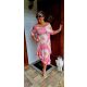 Fashion by Nono Amanda ruha, rózsaszín-virág mintás 3XL méretben