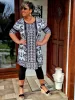 Fashion by Nono Olívia "A" vonalú ruha, fekete-mintás 3XL méretben