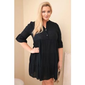 Sweet Summer fodros pamut ruha, fekete