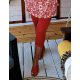 Fashion by Nono 3/4-es leggings, piros XL