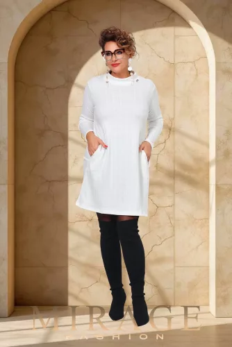 Mirage Tax kötött ruha, fehér