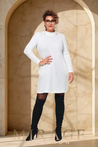 Mirage Tax kötött ruha, fehér