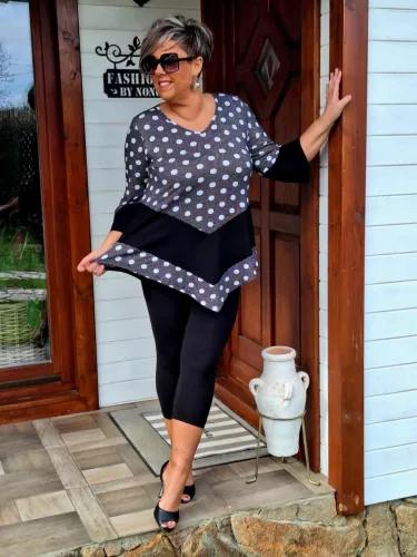 Fashion by Nono 3/4-es leggings, fekete 4XL méretben