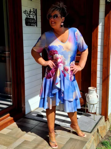 Fashion by Nono Karolina ruha, virágmintás 5XL méretben