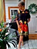 Fashion by Nono Ina ruha, fekete-mintás 5XL méretben