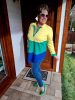 Fashion by Nono Brigitta tunika, sárga-zöld-kék XL méretben