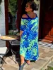 Fashion by Nono Jázmin maxiruha, kék-mintás 3XL méretben