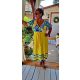 Fashion by Nono Tereza ruha, sárga-mintás 3XL méretben