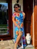 Fashion by Nono Evita maxiruha, világoskék-mintás L méretben