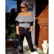 Fashion by Nono Szimeoni overál, fekete-fehér csíkos L méretben