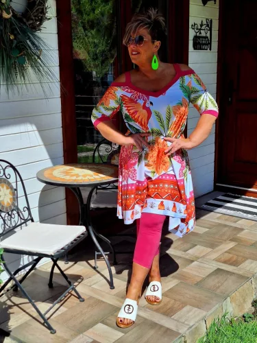 Fashion by Nono 3/4-es leggings, pink 2XL méretben