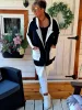 Fashion by Nono Zana kabát/vastag kardigán, fekete-fehér 4XL méretben