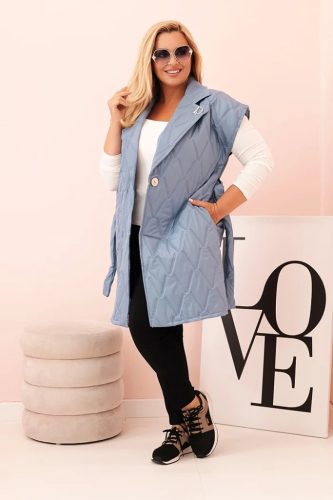 Spring steppelt mellény övvel, farmerkék